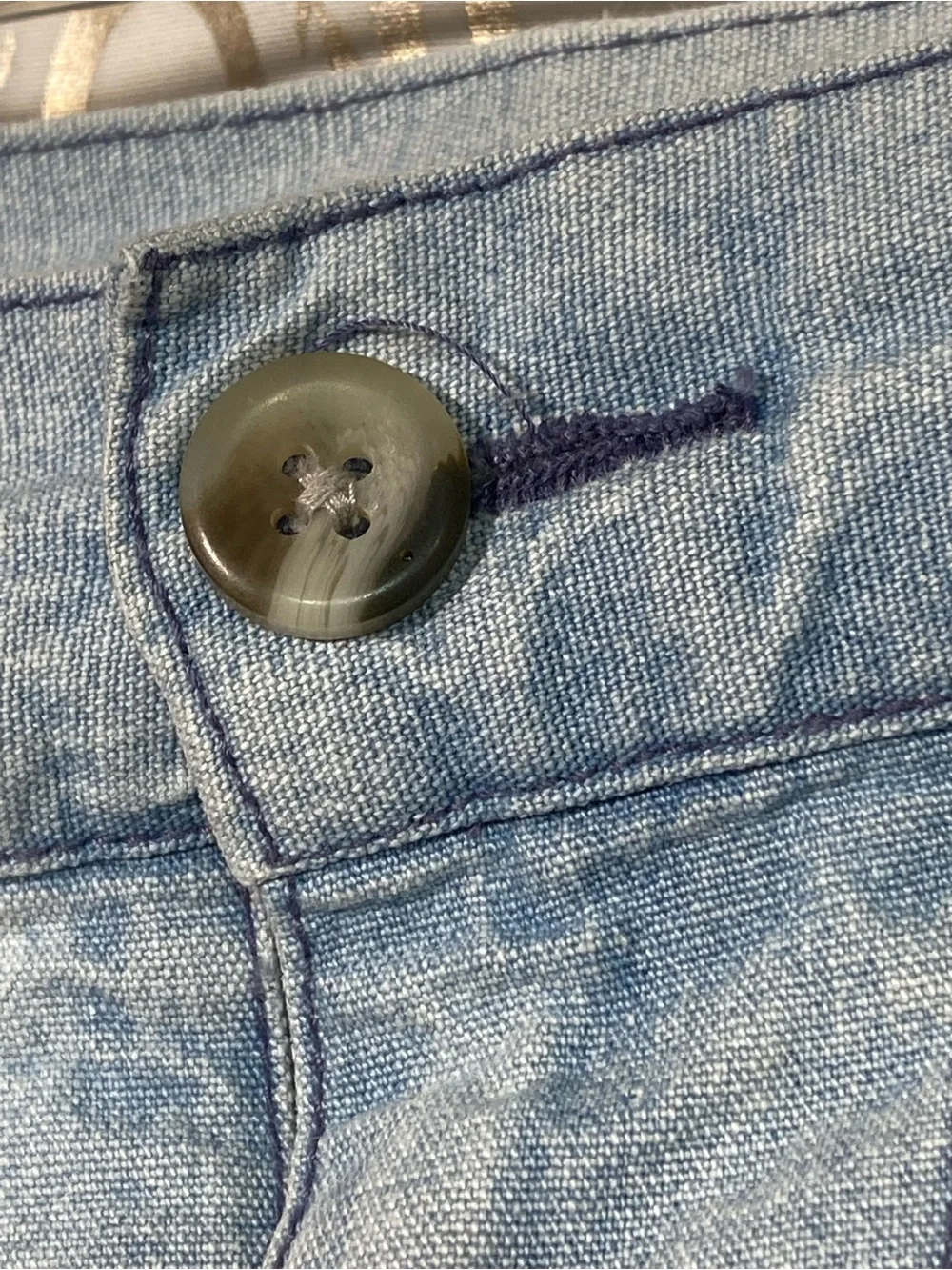 Izod Light Blue Cotton Jean Shorts
